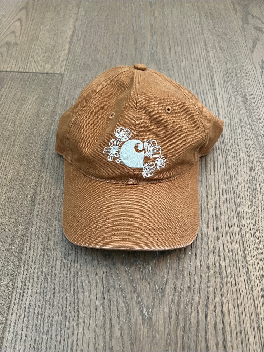 Carhartt (distressed) Tan Floral C Logo Baseball Cap